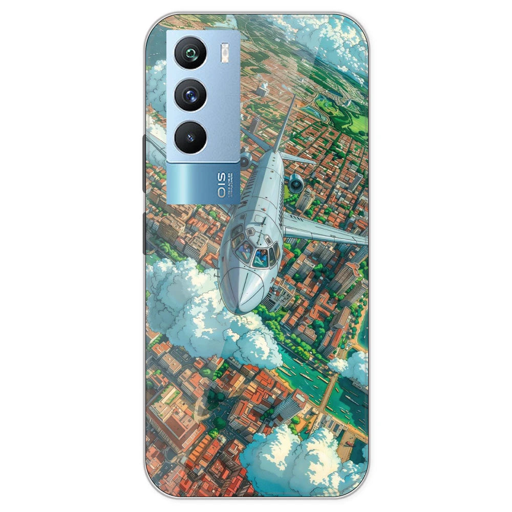 Flying Over City - Printed Silicone Case For IQOO 9T