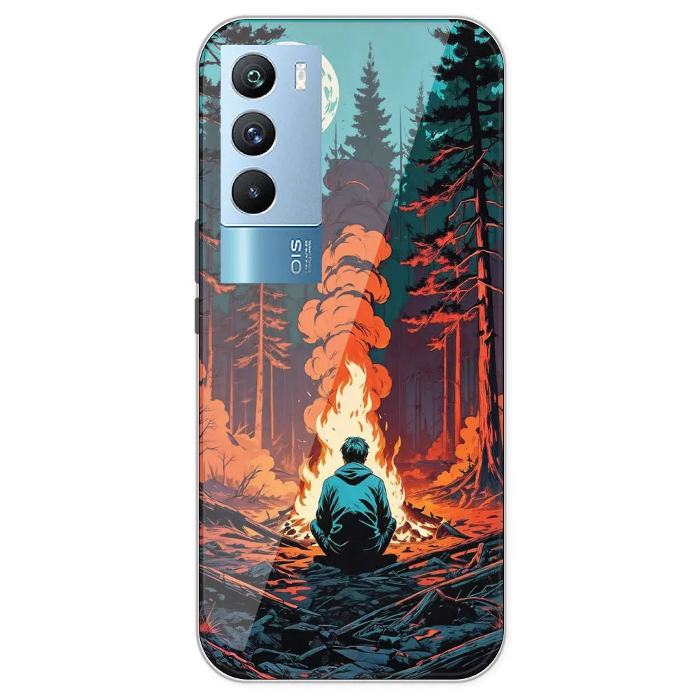 Boy With Camp Fire - Printed Silicone Case For IQOO 9T