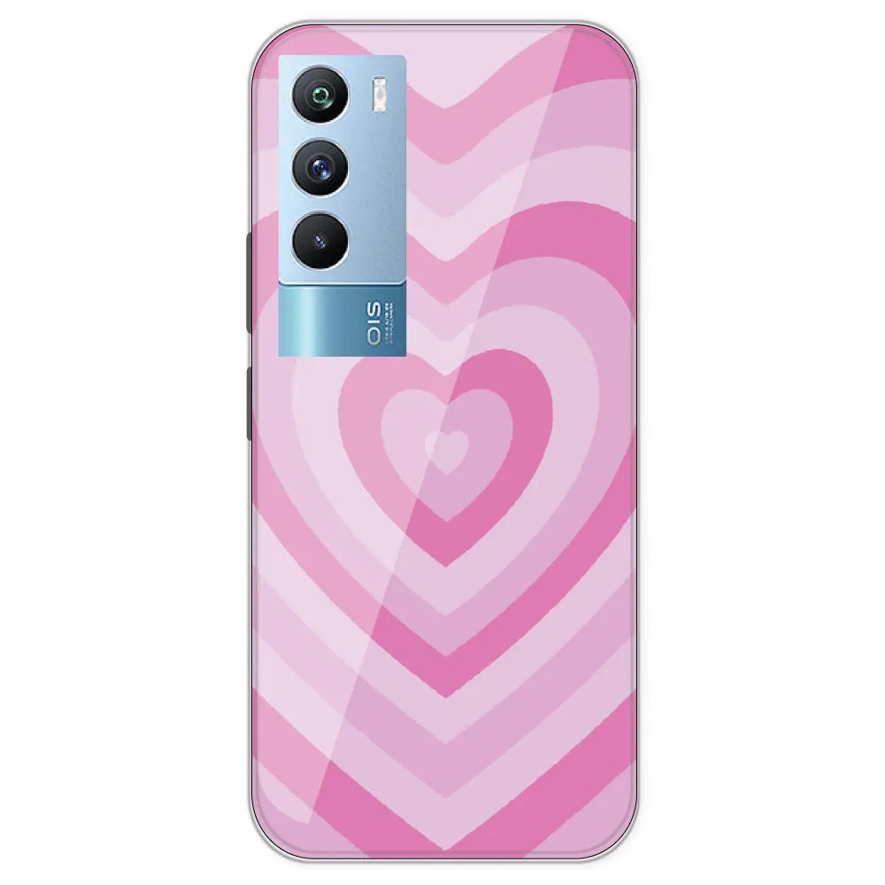 Pink Hearts - Printed Silicone Case For IQOO 9T