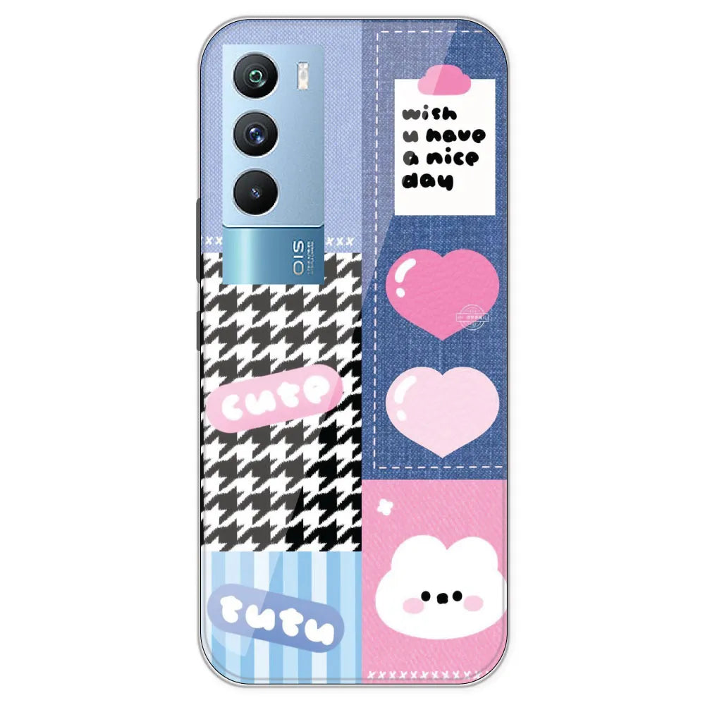 Cute Pink Bear Collage - Printed Silicone Case For IQOO 9T