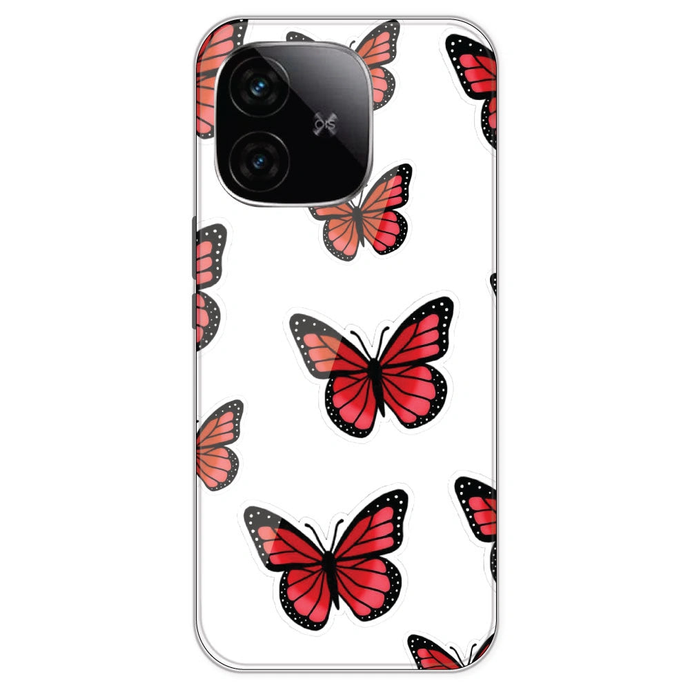Red Butterfly - Clear Printed Silicone Case For IQOO Neo 10R