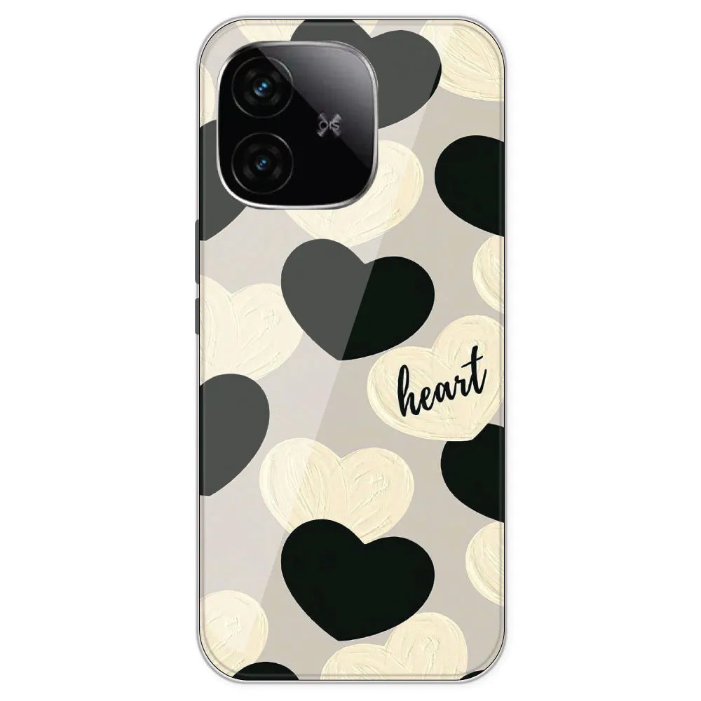 Black And White Heart - Printed Silicone Case For IQOO Neo 10R