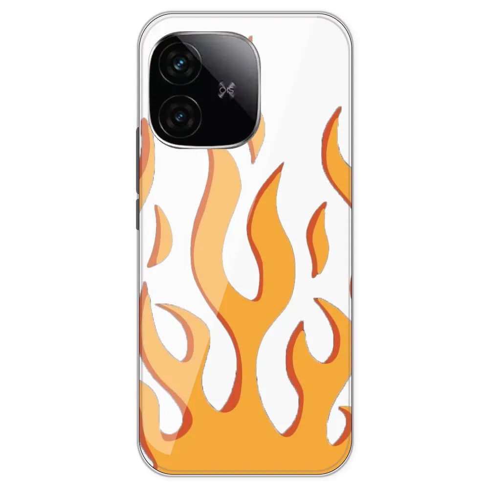 Orange Flames - Clear Printed Silicone Case For IQOO Neo 10R