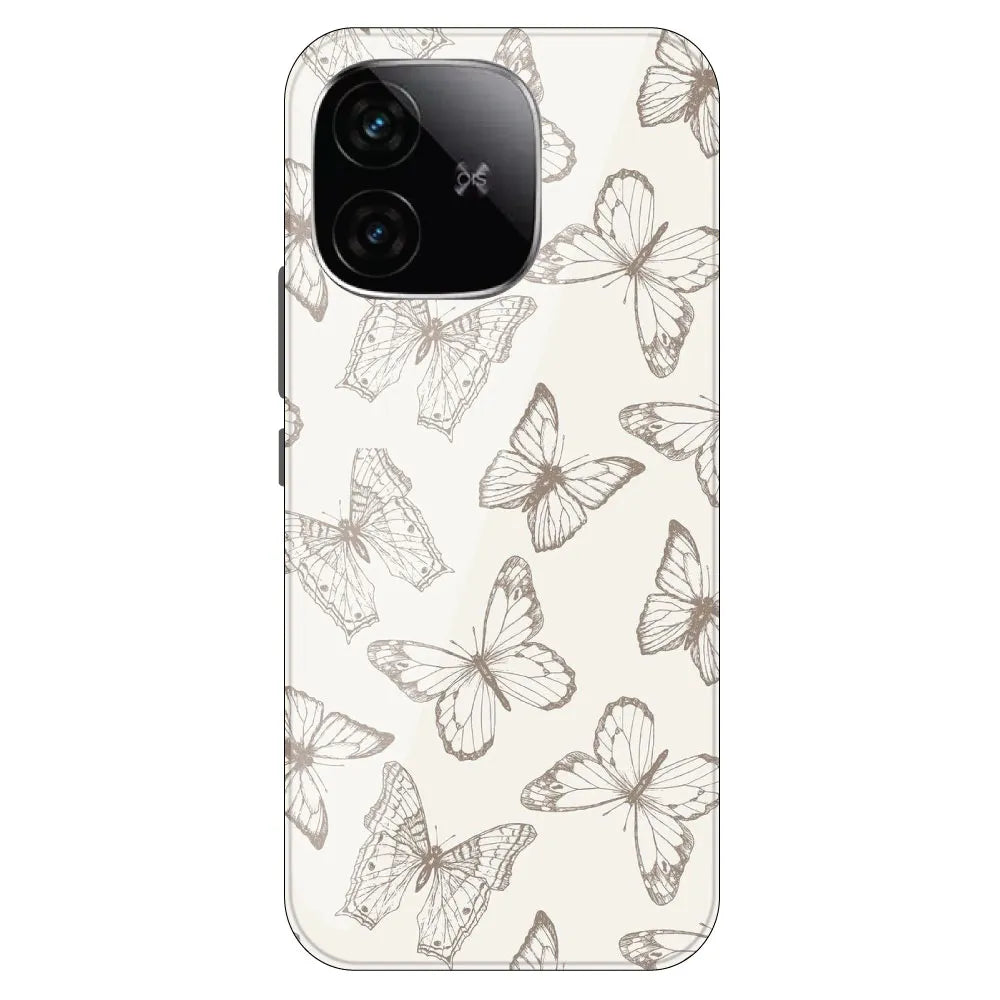 White Butterflies - Printed Silicone Case For IQOO Neo 10R