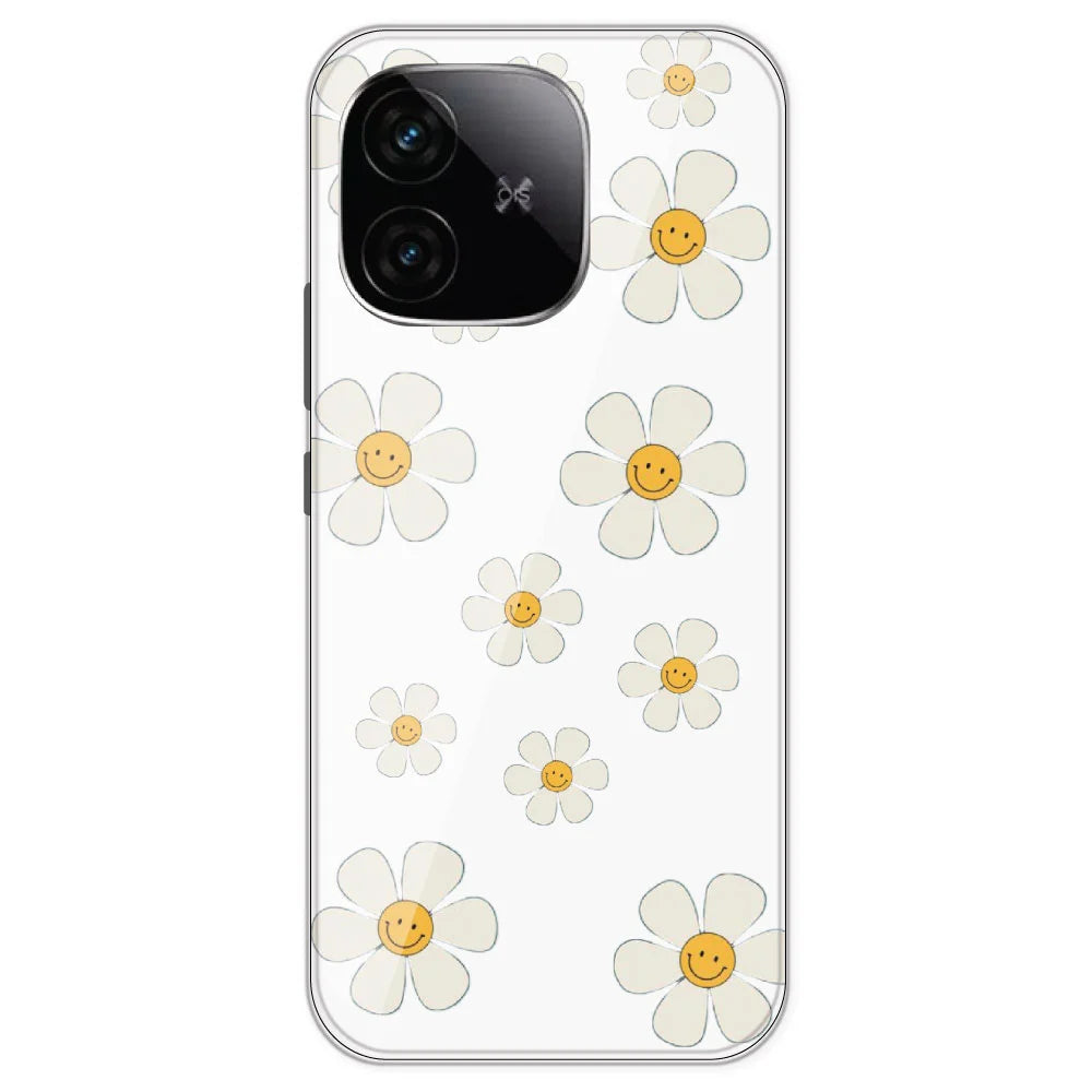 Smile Flowers - Clear Printed Silicone Case For IQOO Neo 10R