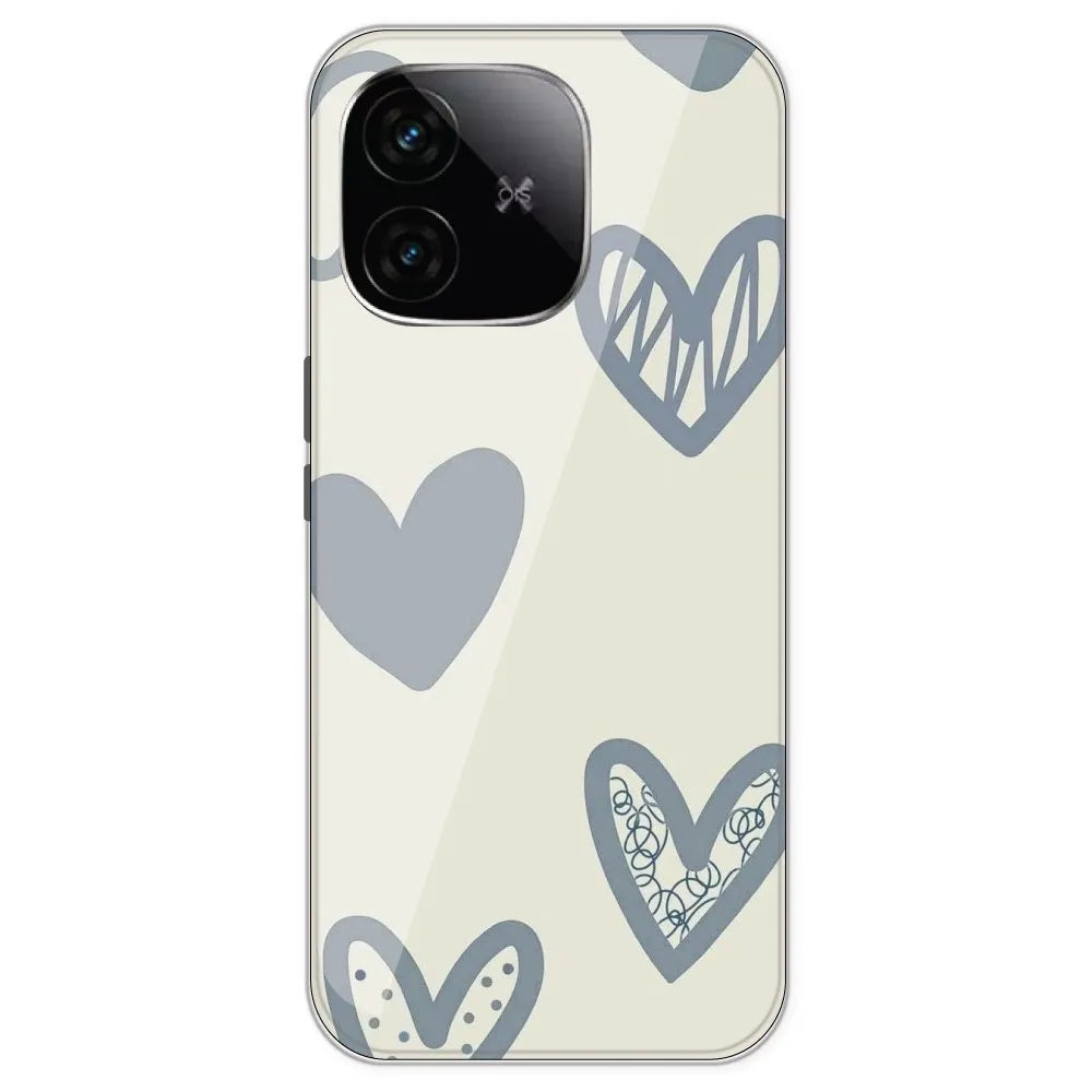 Light Blue Hearts - Printed Silicone Case For IQOO Neo 10R