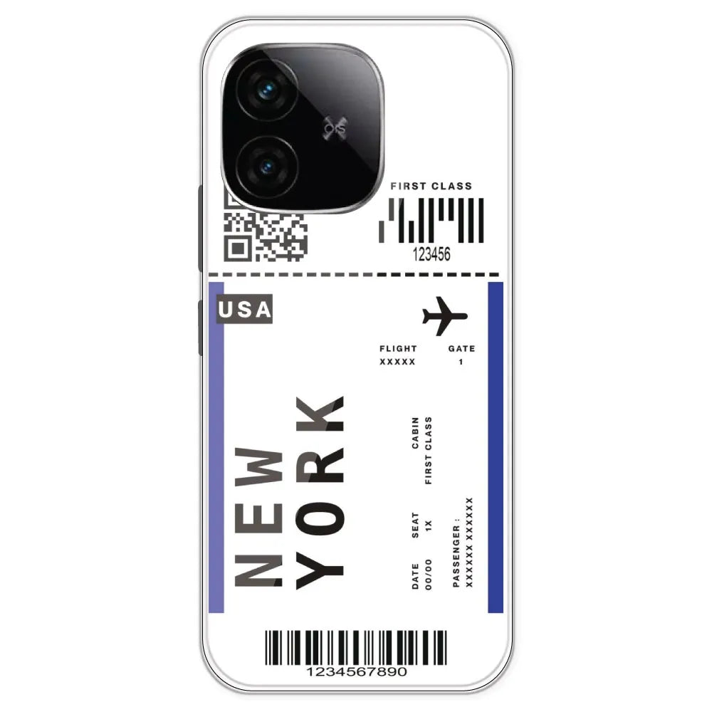 New York Ticket - Clear Printed Silicone Case For IQOO Neo 10R