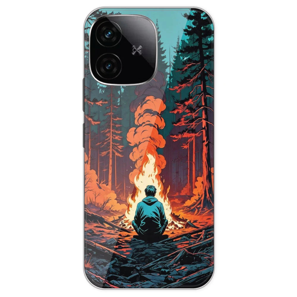 Boy With Camp Fire - Printed Silicone Case For IQOO Neo 10R