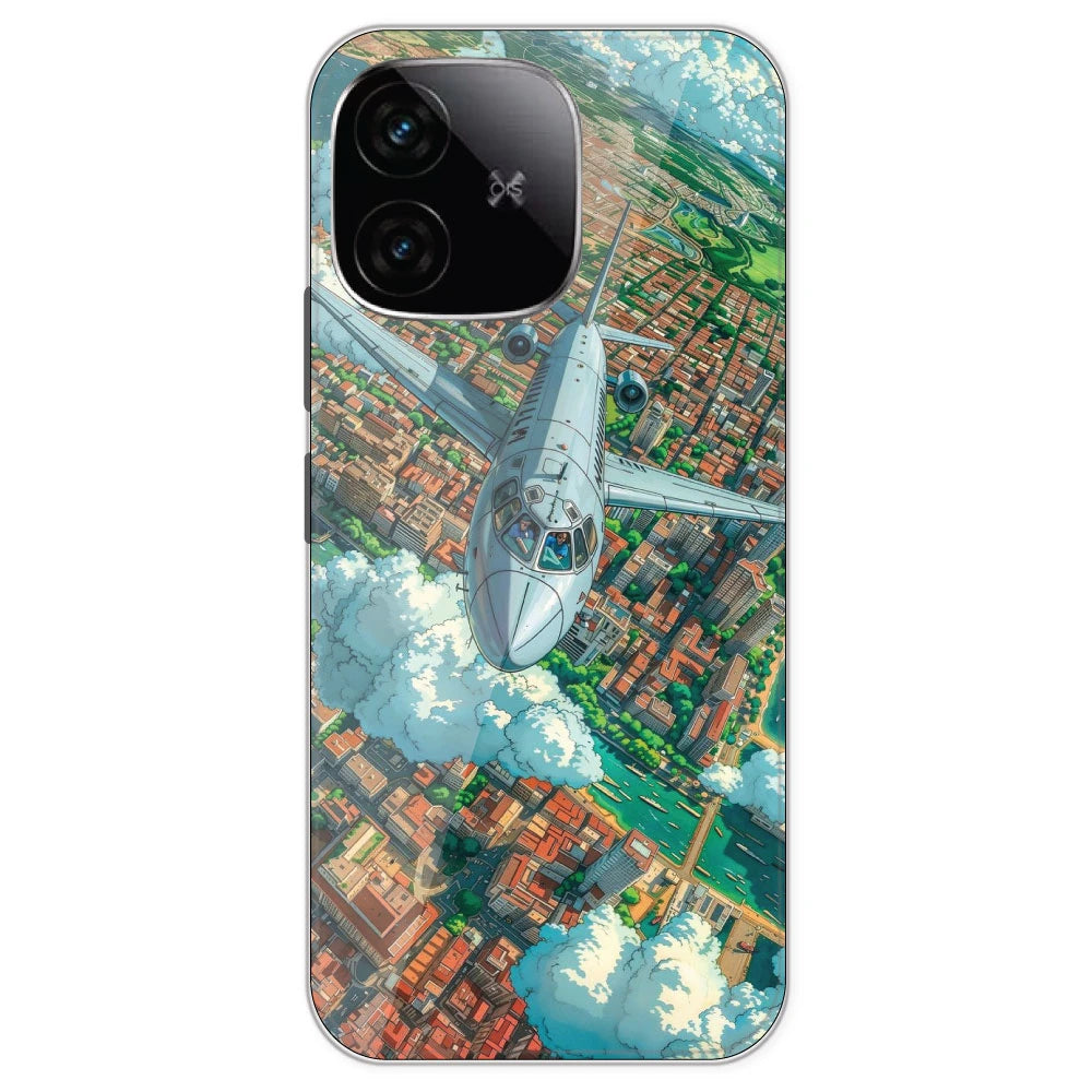 Flying Over City - Printed Silicone Case For iQOO Models