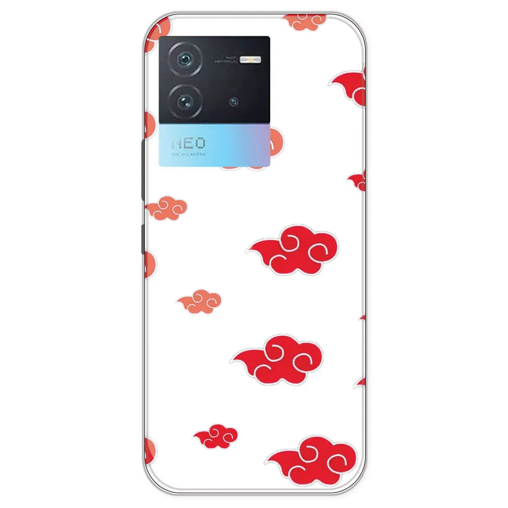 Red Clouds - Clear Printed Silicone Case For IQOO Neo 6