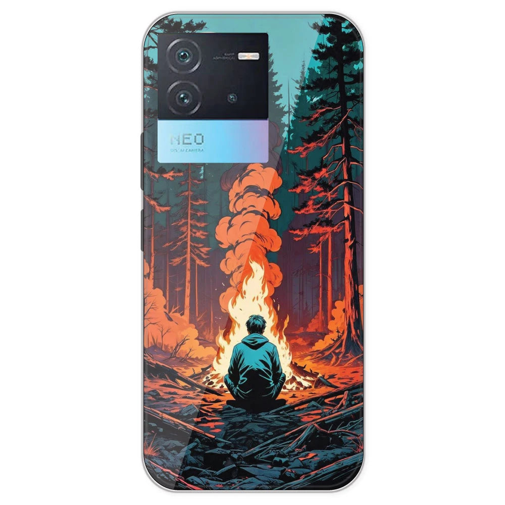 Boy With Camp Fire - Printed Silicone Case For IQOO Neo 6