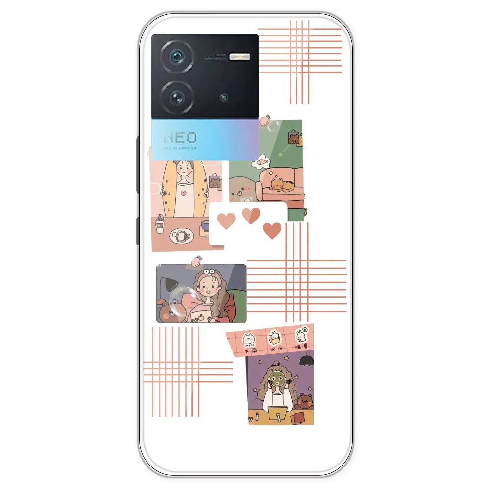 Cute Girl - Clear Printed Silicone Case For IQOO Neo 6