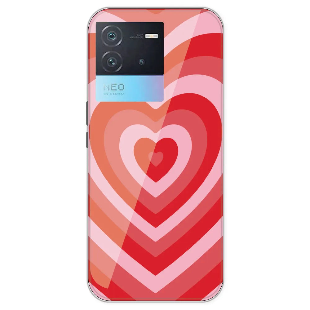 Red Hearts - Printed Silicone Case For IQOO Neo 6