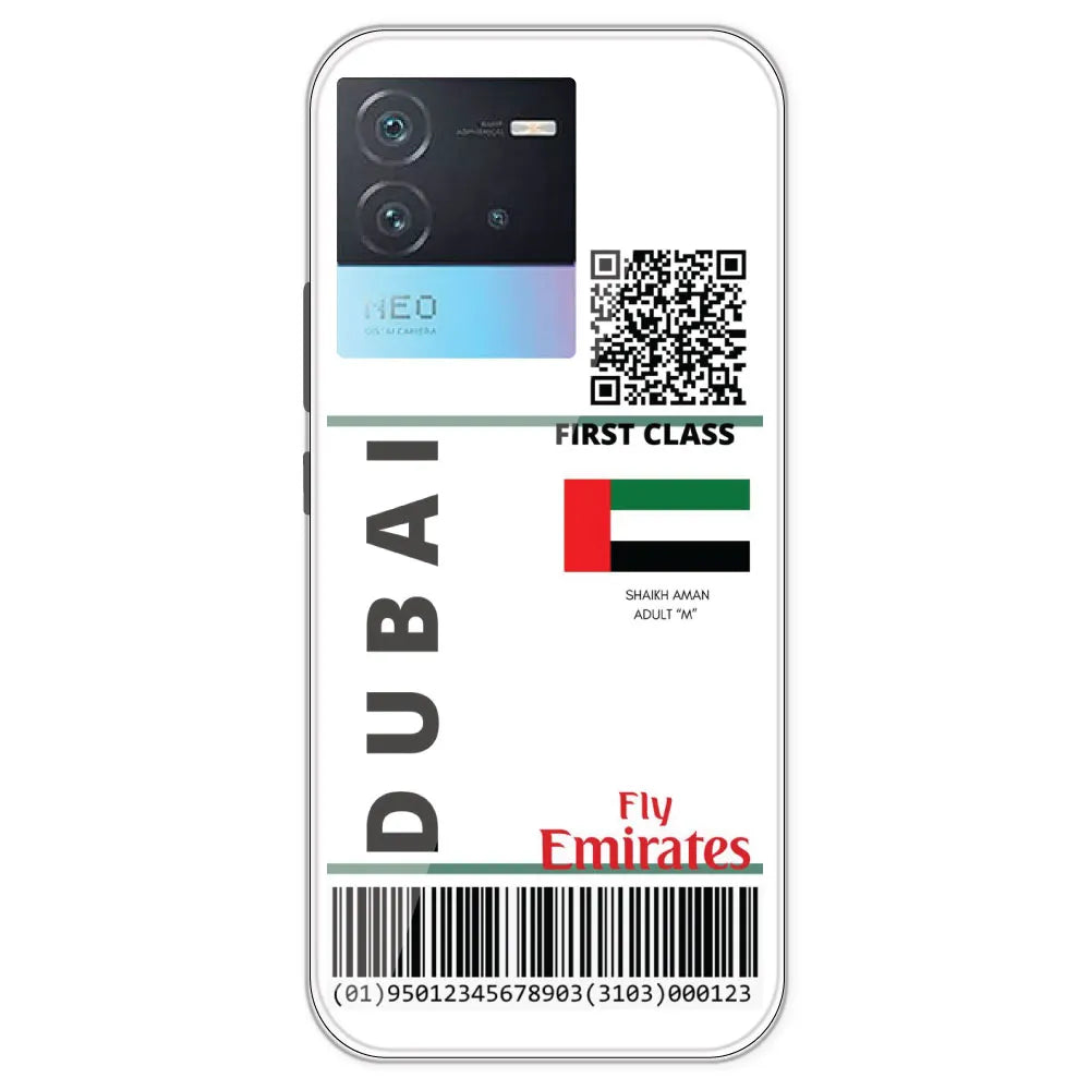 Dubai Ticket - Clear Printed Silicone Case For IQOO Neo 6