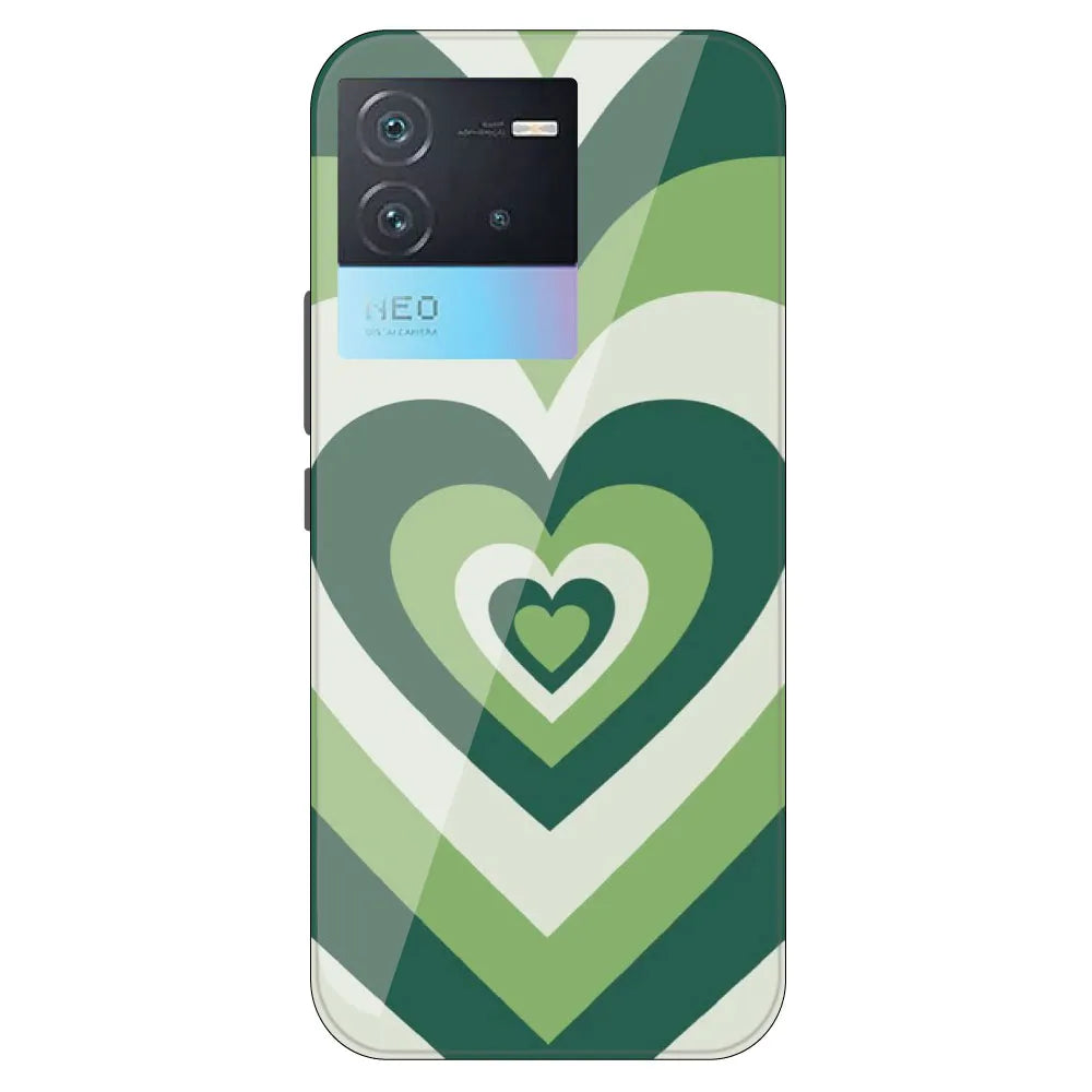 Dark Green Hearts - Printed Silicone Case For IQOO Neo 6