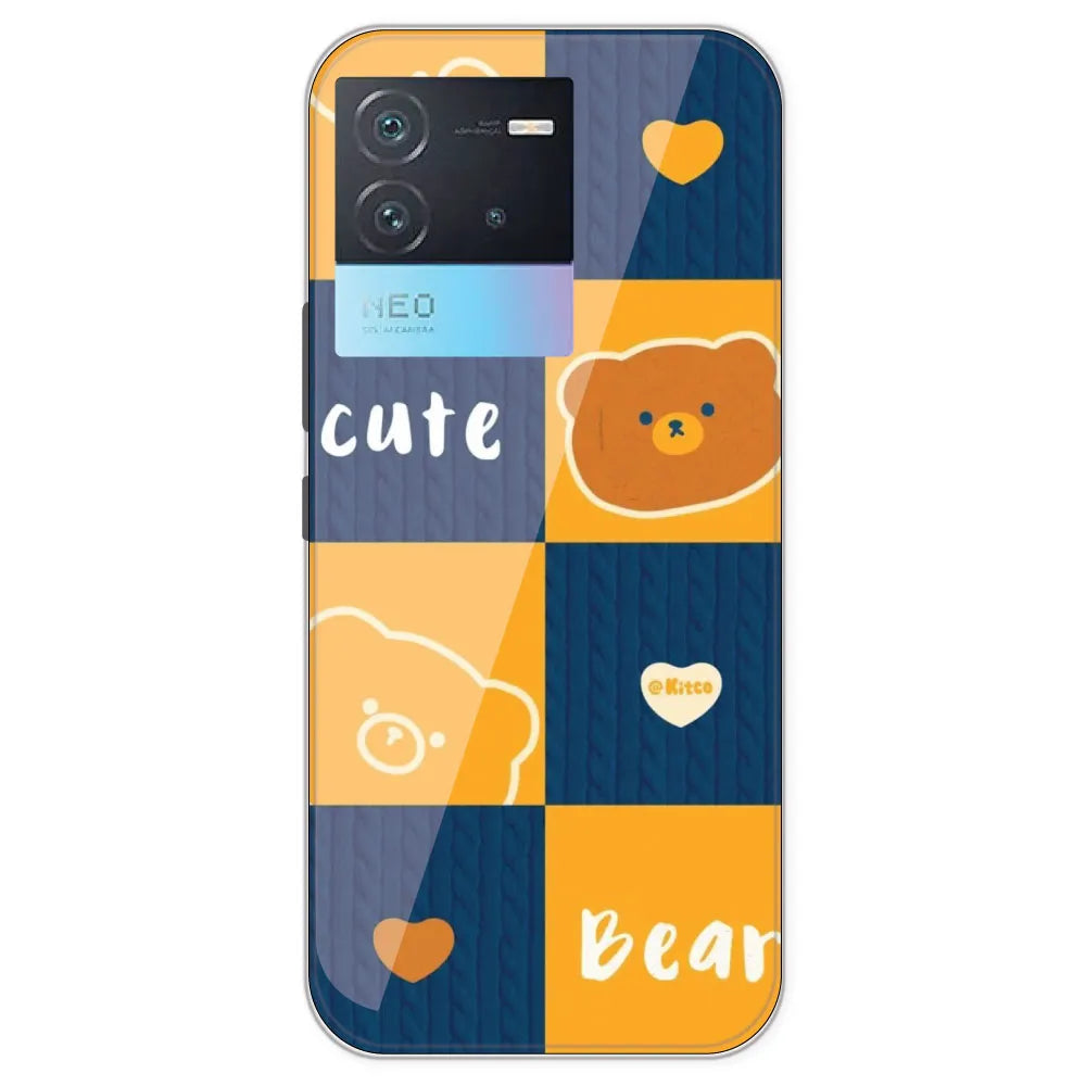 Cute Bear Collage - Printed Silicone Case For IQOO Neo 6