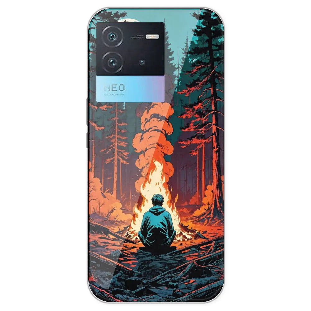Boy With Camp Fire - Printed Silicone Case For IQOO Neo 6