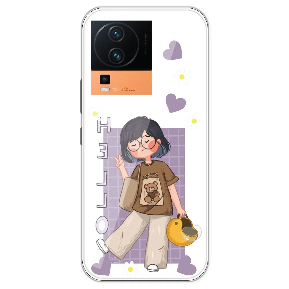 Introvert Girl - Clear Printed Silicone Case For IQOO Neo 7 Pro