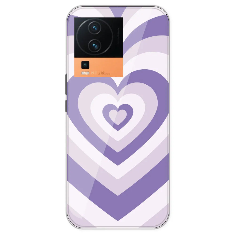 Dark Purple Hearts - Printed Silicone Case For IQOO Neo 7 Pro