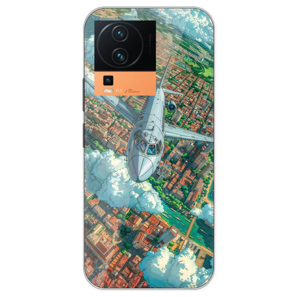 Flying Over City - Printed Silicone Case For IQOO Neo 7 Pro