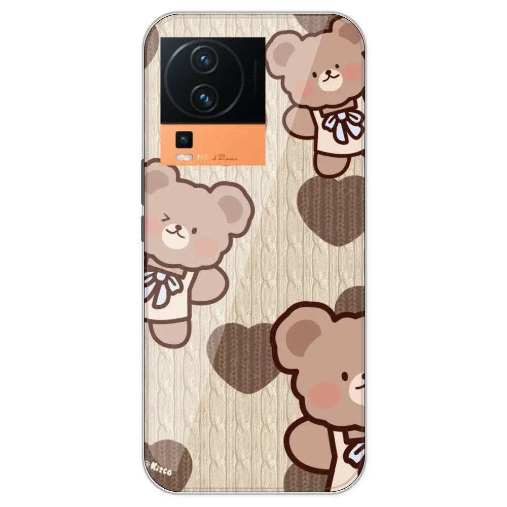 Teddy Heart - Printed Silicone Case For IQOO Neo 7 Pro