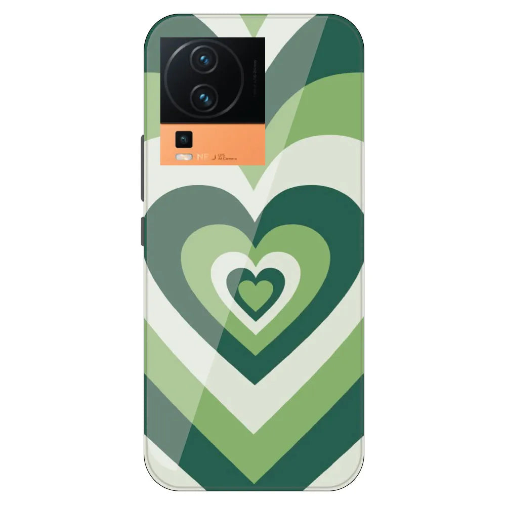 Dark Green Hearts - Printed Silicone Case For IQOO Neo 7 Pro