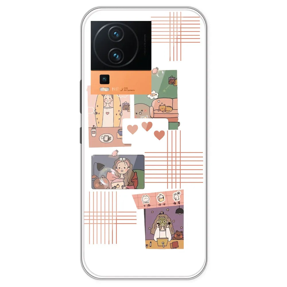 Cute Girl - Clear Printed Silicone Case For IQOO Neo 7 Pro