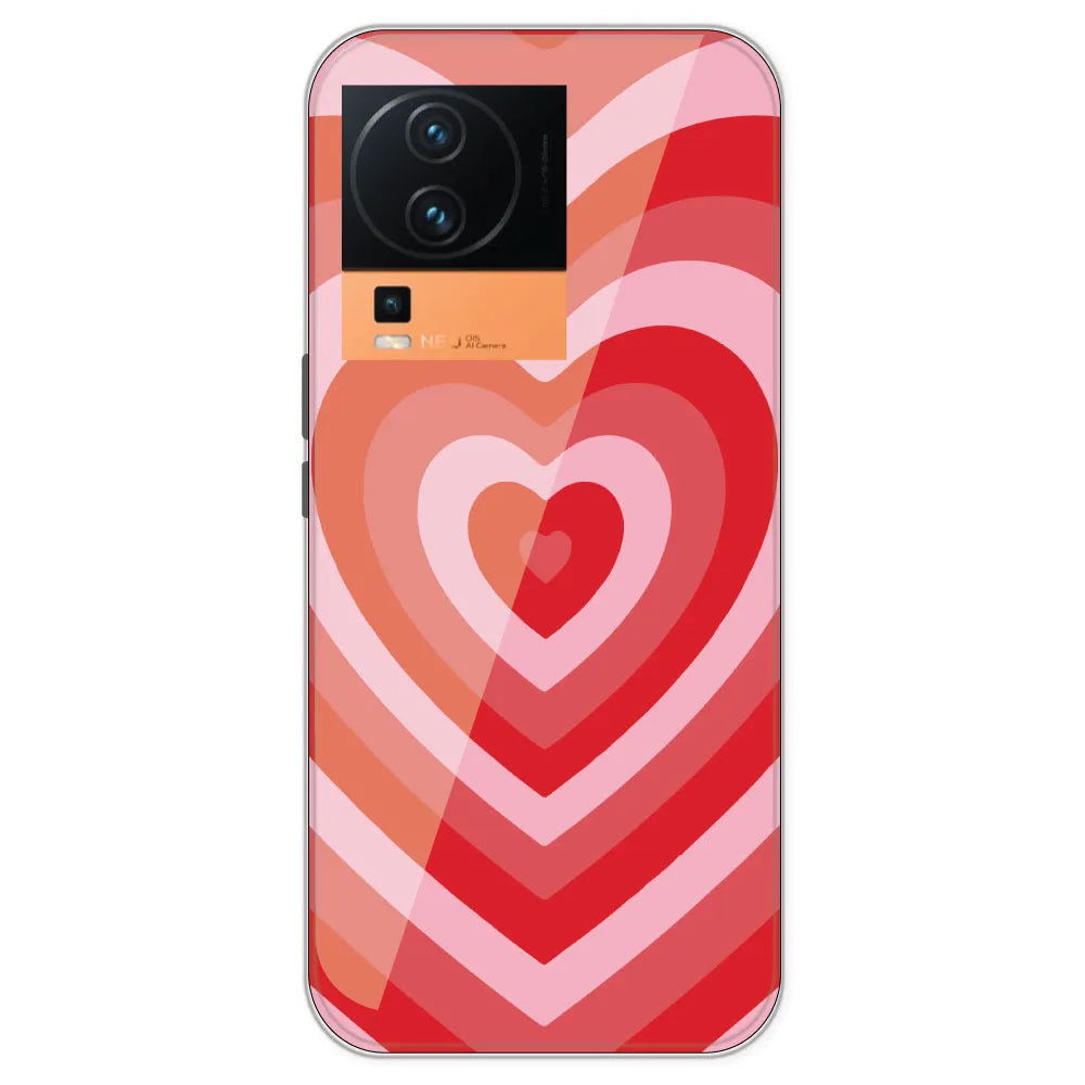 Red Hearts - Printed Silicone Case For IQOO Neo 7 Pro