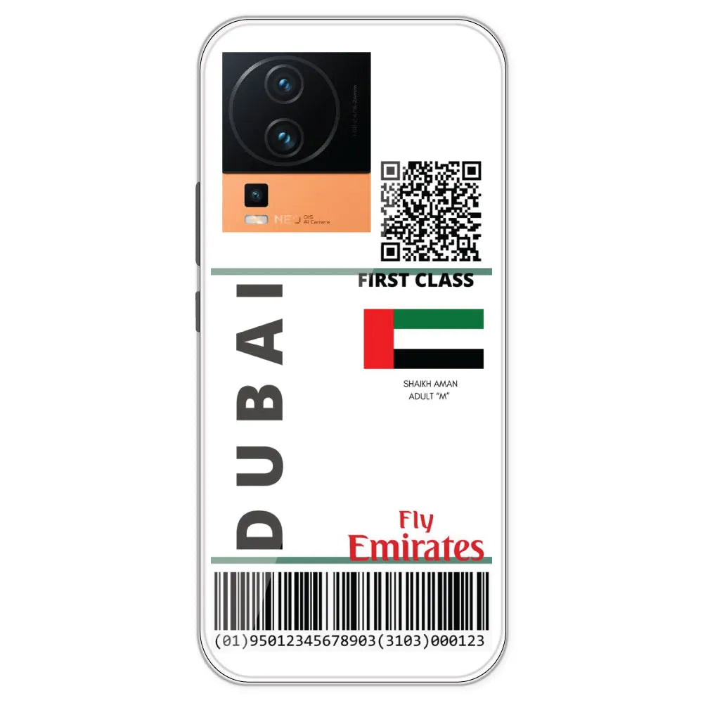 Dubai Ticket - Clear Printed Silicone Case For IQOO Neo 7 Pro