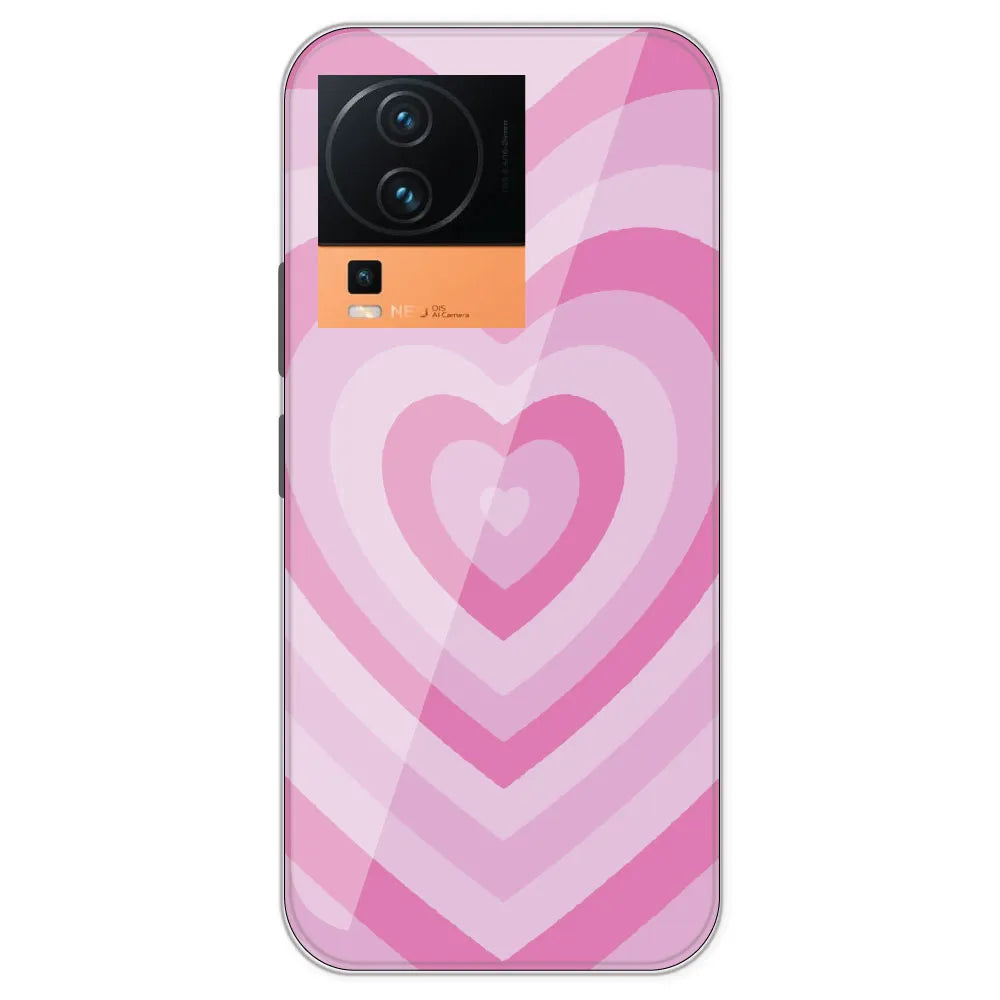 Pink Hearts - Printed Silicone Case For IQOO Neo 7 Pro