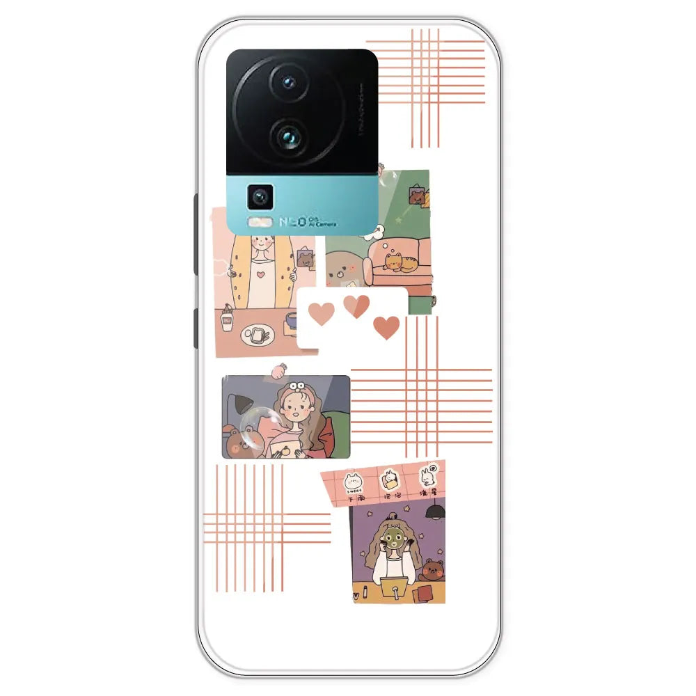 Cute Girl - Clear Printed Silicone Case For IQOO Neo 7