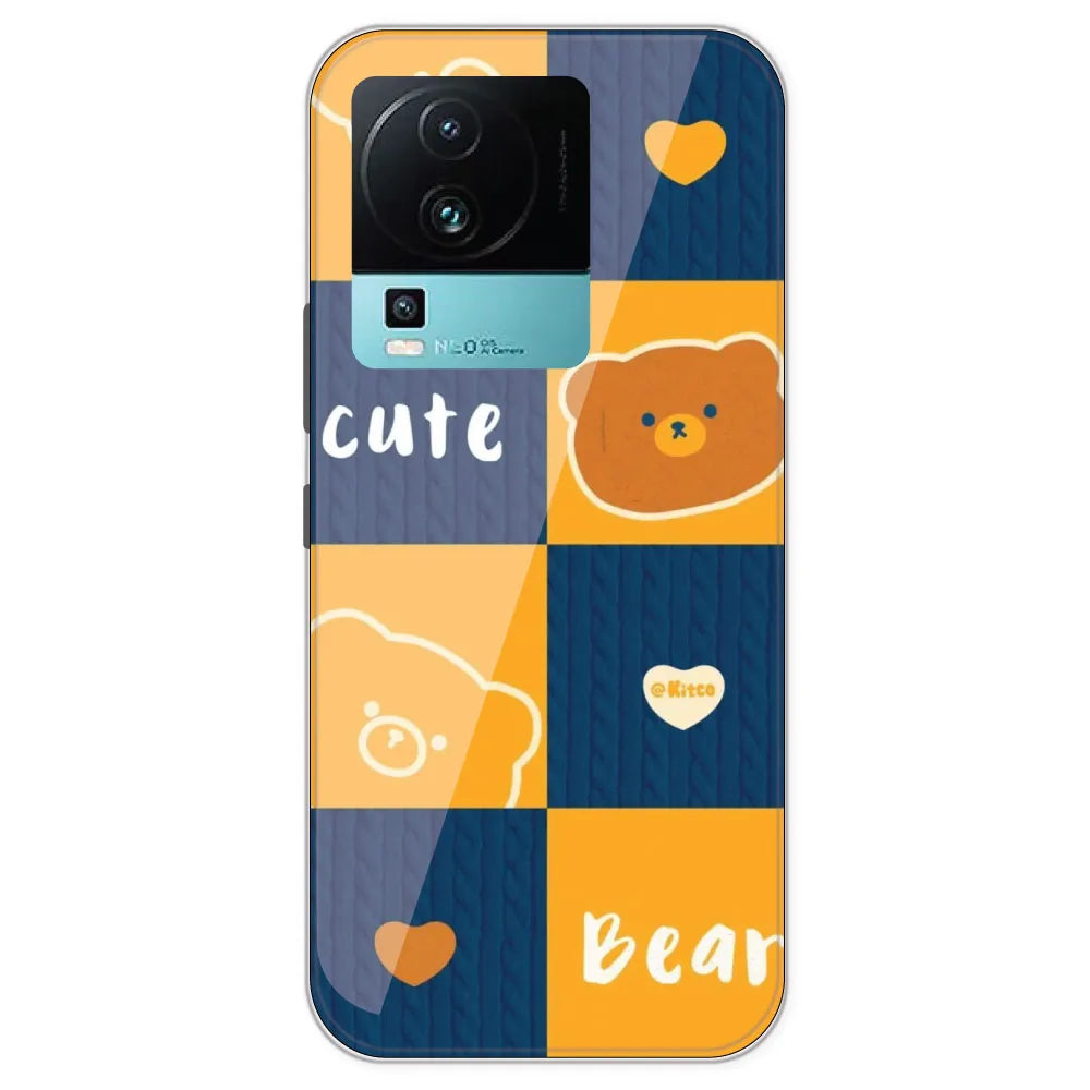 Cute Bear Collage - Printed Silicone Case For IQOO Neo 7