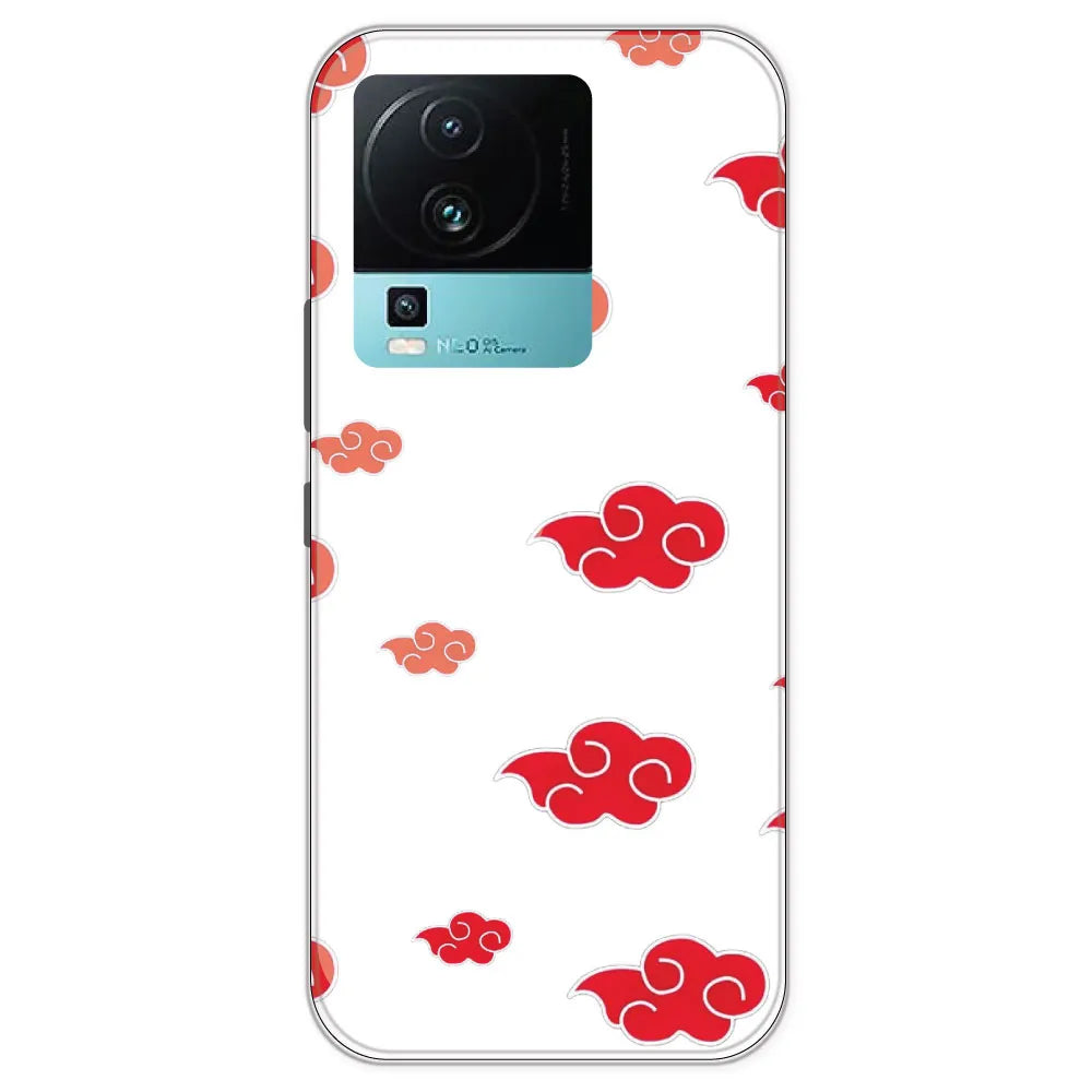 Red Clouds - Clear Printed Silicone Case For IQOO Neo 7