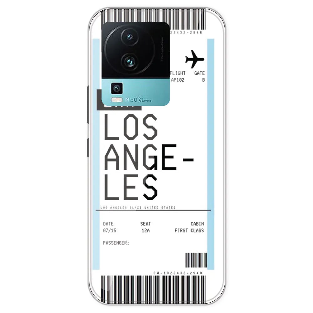 Los Angeles Ticket - Clear Printed Silicone Case For IQOO Neo 7