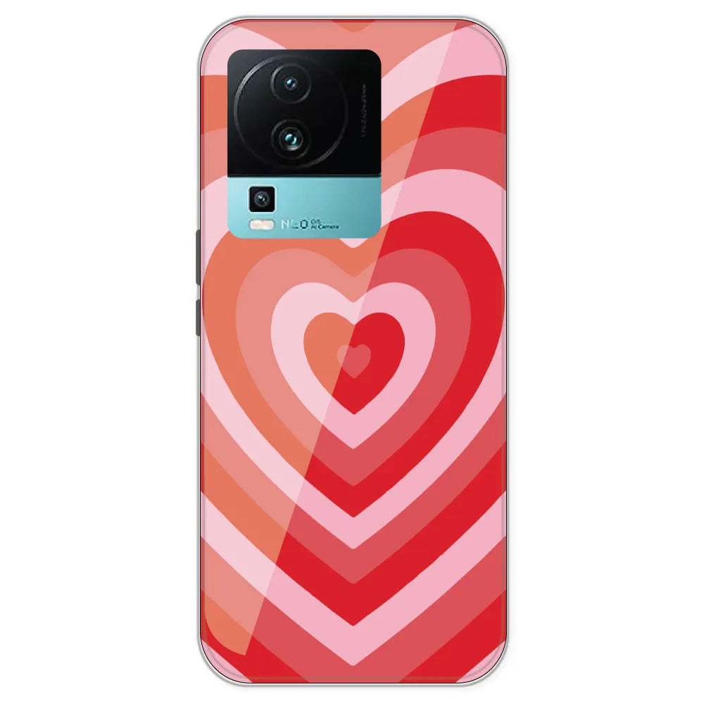 Red Hearts - Printed Silicone Case For IQOO Neo 7
