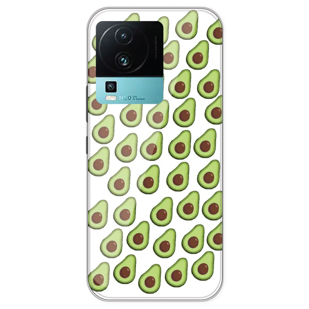Avocado - Clear Printed Silicone Case For IQOO Neo 7
