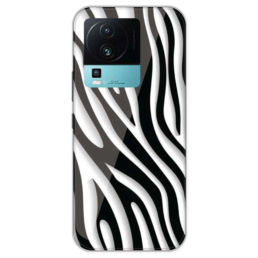 Zebra Print - Clear Printed Silicone Case For IQOO Neo 7