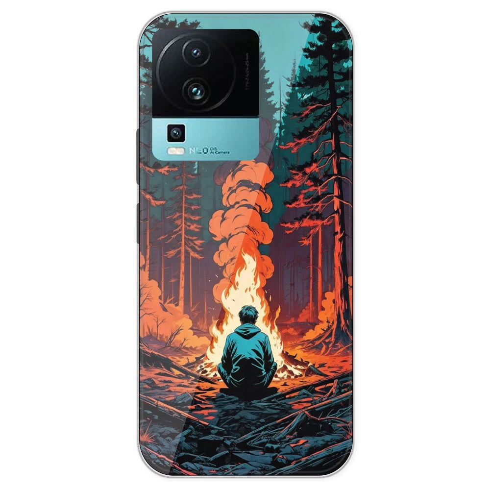 Boy With Camp Fire - Printed Silicone Case For IQOO Neo 7