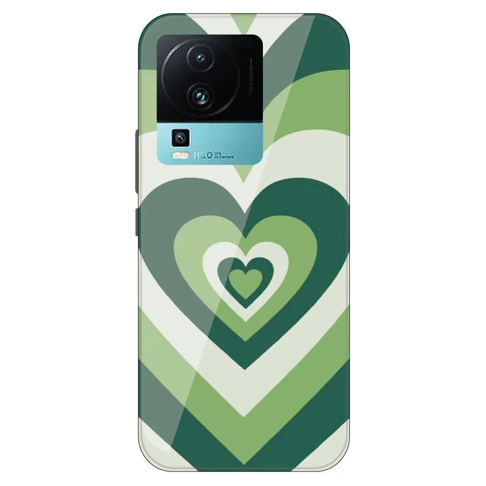 Dark Green Hearts - Printed Silicone Case For IQOO Neo 7