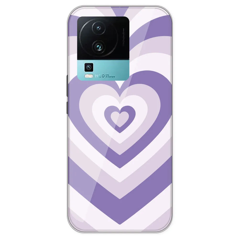 Dark Purple Hearts - Printed Silicone Case For IQOO Neo 7