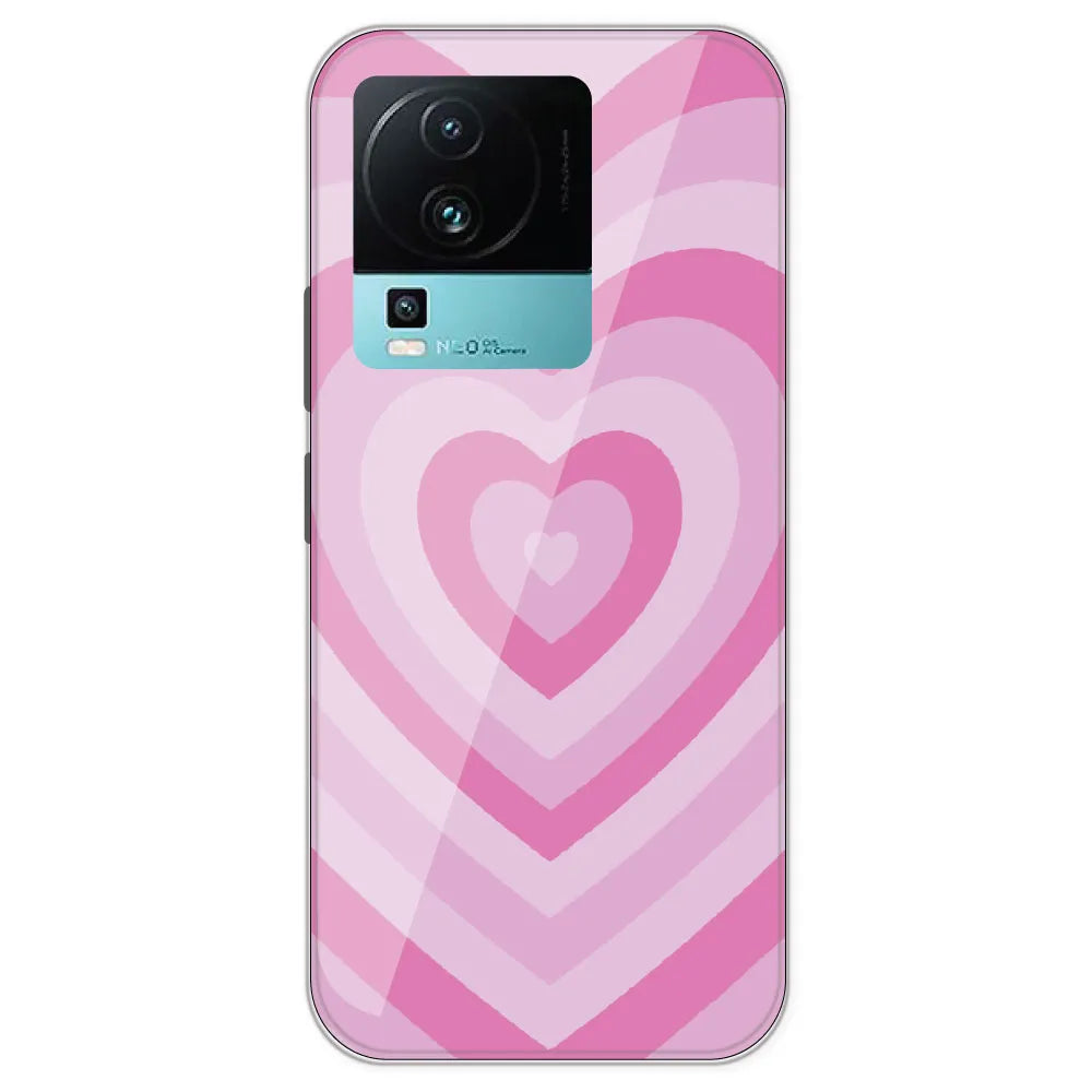 Pink Hearts - Printed Silicone Case For IQOO Neo 7