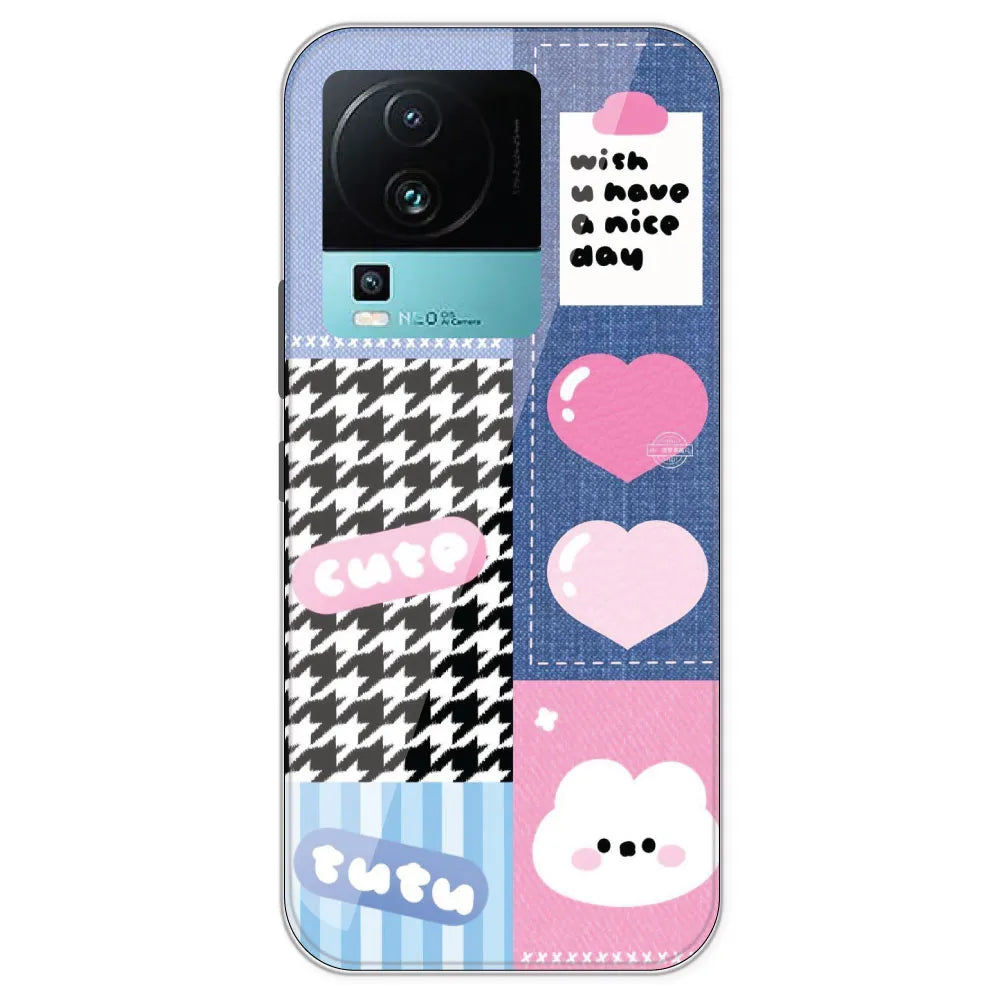 Cute Pink Bear Collage - Printed Silicone Case For IQOO Neo 7