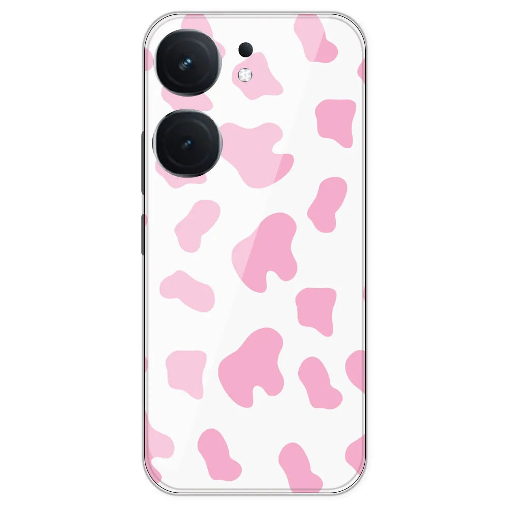Pink Cow Print - Clear Printed Silicone Case For IQOO Neo 9 Pro