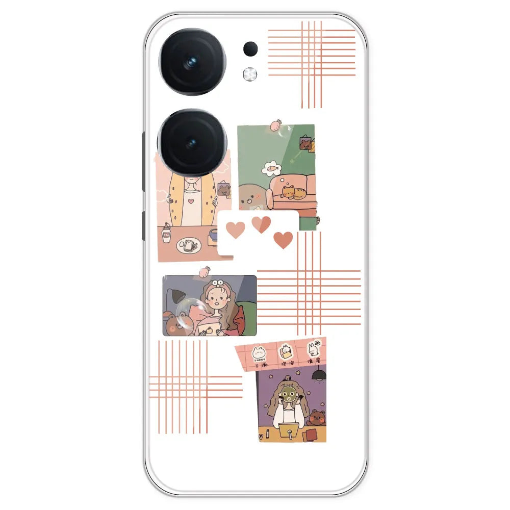 Cute Girl - Clear Printed Silicone Case For IQOO Neo 9 Pro