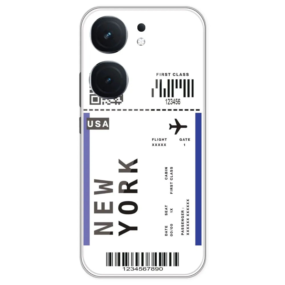 New York Ticket - Clear Printed Silicone Case For IQOO Neo 9 Pro