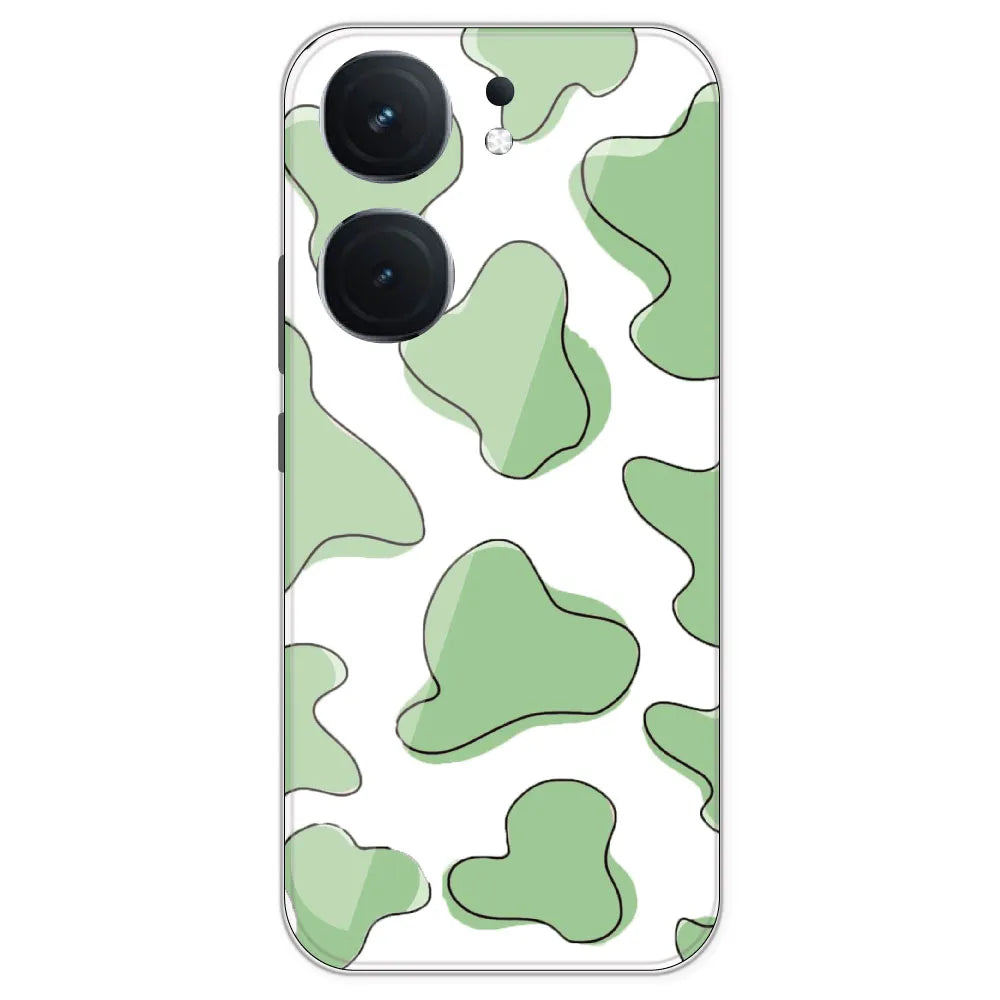 Green Cow Print - Clear Printed Silicone Case For IQOO Neo 9 Pro