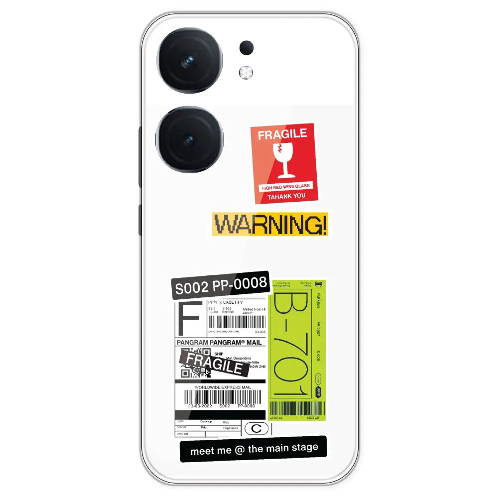 Fragile Labels - Clear Printed Silicone Case For IQOO Neo 9 Pro