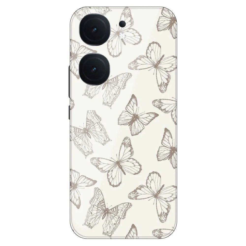 White Butterflies - Printed Silicone Case For IQOO Neo 9 Pro