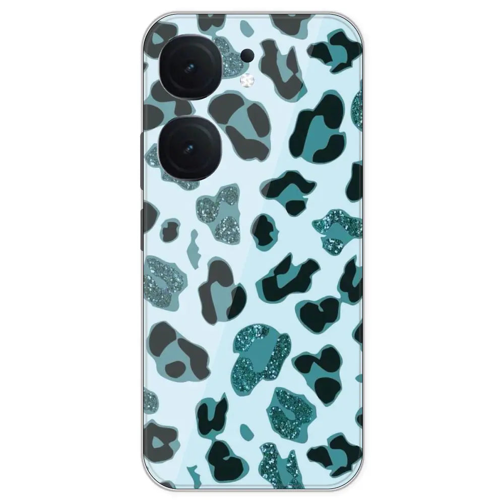Blue Leopard Glitter Print - Printed Silicone Case For IQOO Neo 9 Pro