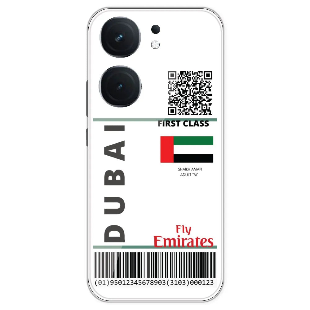 Dubai Ticket - Clear Printed Silicone Case For IQOO Neo 9 Pro